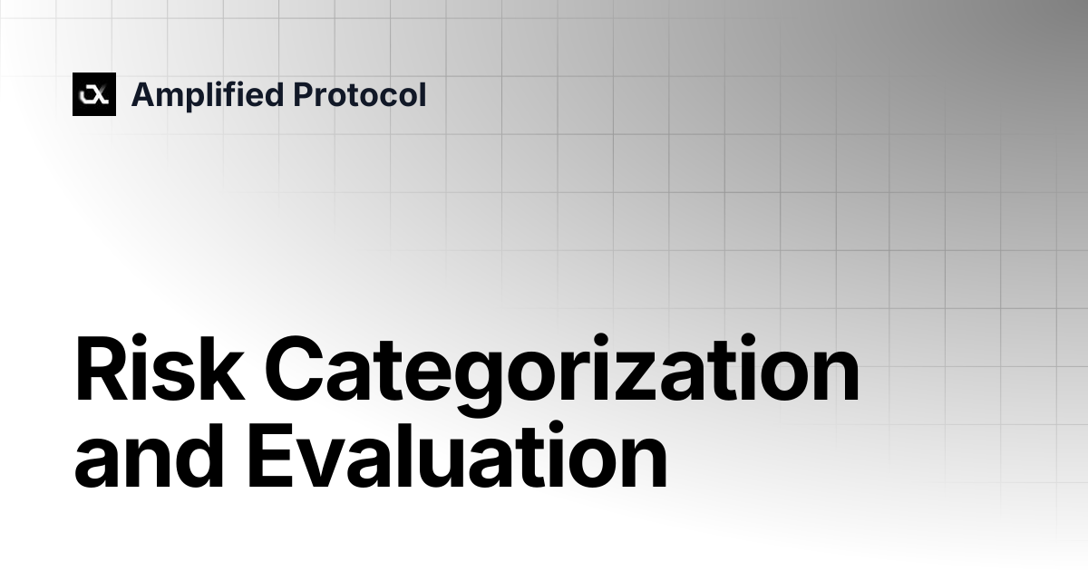 Risk Categorization and Evaluation | Amplified Protocol